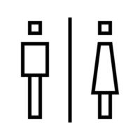 man kvinna eller manlig kvinnlig toalett toalett tecken logotyp svart stroke siluett fyrkantig låda stil vektor