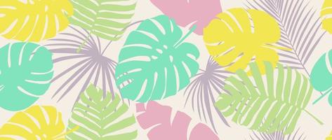 nahtloses Muster mit tropischen Blättern. modernes design für papier, cover, stoff, innenausstattung und andere zwecke. vektor