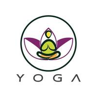 Logo-Design von Menschen, die Yoga-Symbol-Symbol-Illustrationsvektor machen vektor