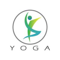 logotyp design av människor som gör yoga symbol ikon illustration vektor