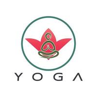 logotyp design av människor som gör yoga symbol ikon illustration vektor