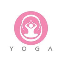 logotyp design av människor som gör yoga symbol ikon illustration vektor