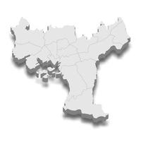 3D isometrisk karta över Oslo City är en huvudstad i Norge vektor