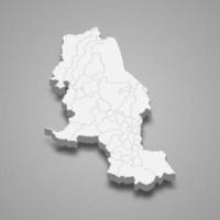 3D-karta över norte de santander är ett departement i Colombia vektor