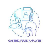 Symbol für das blaue Verlaufskonzept der Magenflüssigkeitsanalyse. Patientenversorgung. medizinische diagnostische dienst abstrakte idee dünne linie illustration. isolierte Umrisszeichnung. vektor