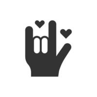 Herz-Hand-Liebe-Symbol oder Logo-Vektor-Illustration vektor