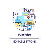 Symbol für das Spendenkonzept. unterstützung für obdachlose abstrakte idee dünne linie illustration. Crowdfunding-Plattform. isolierte Umrisszeichnung. editierbarer Strich. vektor