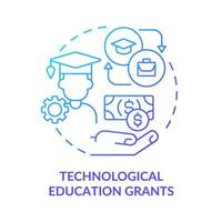 technologische Bildung gewährt blaues Gradientenkonzept-Symbol. Kleinunternehmen. Federal Tech Training abstrakte Idee dünne Linie Illustration. isolierte Umrisszeichnung. vektor