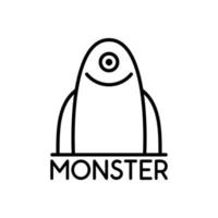 Illustrationsvektorgrafik eines einfachen Logos eines einäugigen Monsters, das lächelt, perfekt für ein Firmenlogo oder -symbol vektor