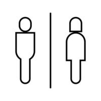 man kvinna eller manlig kvinnlig toalett toalett tecken logotyp svart stroke siluett stil vektor