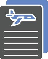 Symbolstil für Flugdokumente vektor