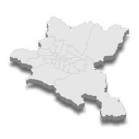 3D isometrisk karta över Sofia City är en huvudstad i Bulgarien vektor