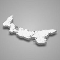 3D-Karte Provinz Kanada vektor