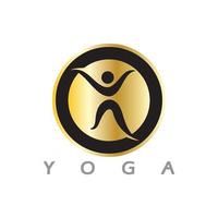 logotyp design av människor som gör yoga symbol ikon illustration vektor