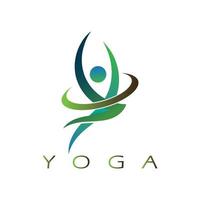 Logo-Design von Menschen, die Yoga-Symbol-Symbol-Illustrationsvektor machen vektor