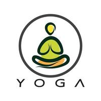 logotyp design av människor som gör yoga symbol ikon illustration vektor