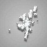 isometrische 3d-karte der shetlandinseln ist eine region von schottland, vektor