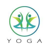 logotyp design av människor som gör yoga symbol ikon illustration vektor