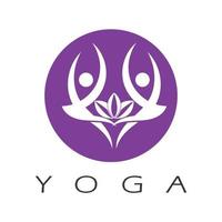 logotyp design av människor som gör yoga symbol ikon illustration vektor