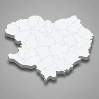 isometrische 3d-karte des gebiets charkiw ist eine region der ukraine vektor