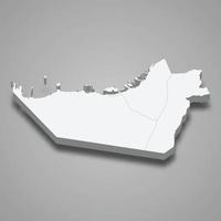 3D isometrisk karta över Abu Dhabi är ett emirat av Förenade Arabemiraten vektor
