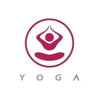 Logo-Design von Menschen, die Yoga-Symbol-Symbol-Illustrationsvektor machen vektor
