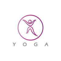 logotyp design av människor som gör yoga symbol ikon illustration vektor