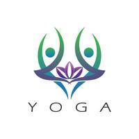 Logo-Design von Menschen, die Yoga-Symbol-Symbol-Illustrationsvektor machen vektor