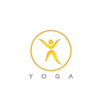 Logo-Design von Menschen, die Yoga-Symbol-Symbol-Illustrationsvektor machen vektor