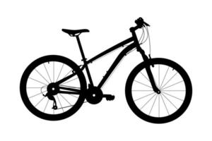 mountainbike-silhouette, fahrrad-einspurige fahrzeugillustration. vektor