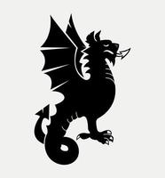 drachen legendäre kreatur silhouette, logoillustration. vektor