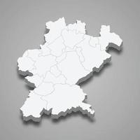 3D isometrisk karta över santarem är ett distrikt i Portugal vektor