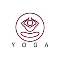 Logo-Design von Menschen, die Yoga-Symbol-Symbol-Illustrationsvektor machen vektor