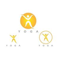 Logo-Design von Menschen, die Yoga-Symbol-Symbol-Illustrationsvektor machen vektor