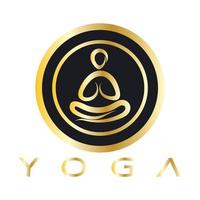 Logo-Design von Menschen, die Yoga-Symbol-Symbol-Illustrationsvektor machen vektor