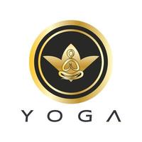 Logo-Design von Menschen, die Yoga-Symbol-Symbol-Illustrationsvektor machen vektor