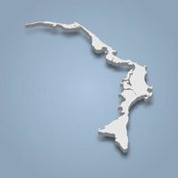 3D isometrisk karta över abaco är en ö i Bahamas vektor