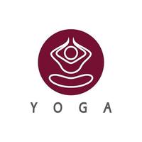 Logo-Design von Menschen, die Yoga-Symbol-Symbol-Illustrationsvektor machen vektor