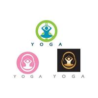 Logo-Design von Menschen, die Yoga-Symbol-Symbol-Illustrationsvektor machen vektor