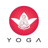 Logo-Design von Menschen, die Yoga-Symbol-Symbol-Illustrationsvektor machen vektor