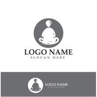 logotyp design av människor som gör yoga symbol ikon illustration vektor