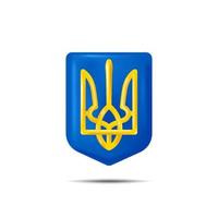 Dreizack. das nationale Emblem der Ukraine. vektorisolierte illustration im 3d-stil vektor