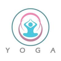 Logo-Design von Menschen, die Yoga-Symbol-Symbol-Illustrationsvektor machen vektor