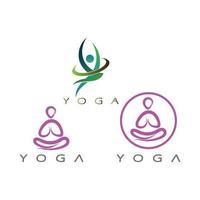 Logo-Design von Menschen, die Yoga-Symbol-Symbol-Illustrationsvektor machen vektor