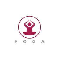 Logo-Design von Menschen, die Yoga-Symbol-Symbol-Illustrationsvektor machen vektor