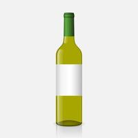 Weinflasche auf weißem Hintergrund vektor