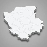 3D isometrisk karta över Volyn oblast är en region i Ukraina vektor