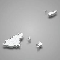Isometrische 3D-Karte von Guernsey, isoliert mit Schatten vektor