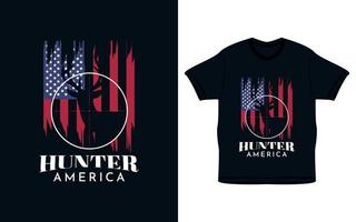 Jagd-Usa-Flaggen-T-Shirt-Design-Vorlage vektor