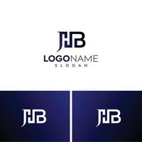 abstrakter buchstabe jhb logo-hb logo design vektor